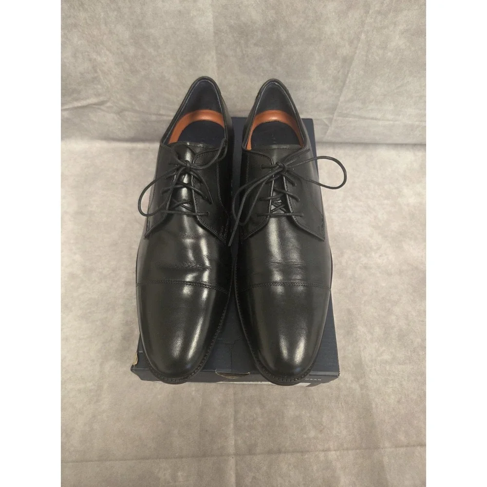 Cole Haan Mens Blk Dress Shie SZ 13D Lenox Cap/Retail: $198